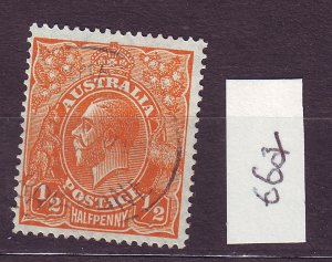 J23470 JLstamps 1925-30  australia used #66a king perf 14