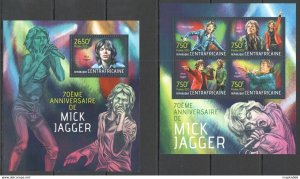 2013 Central Africa Music 70Th Anniversary Mick Jagger Kb+Bl ** Ca714