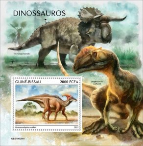 Guinea-Bissau - 2021 Parasaurolophus Dinosaur - Stamp Souvenir Sheet -