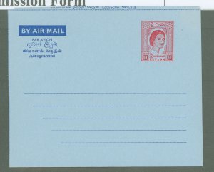 Ceylon  1966 50c red on light blue