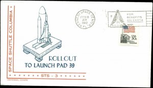 2/16/82 STS-3 Columbia Shuttle Rollout Centennial Cachet Kennedy Space Ctr., FL