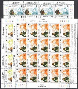 1992 EUROPE CEPT Jersey 3 Minifogles - MNH**