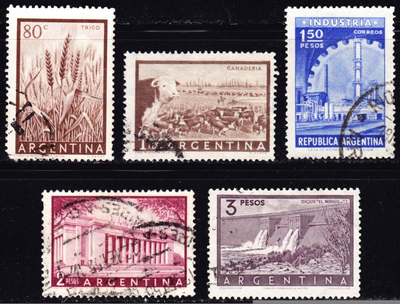 Argentina Scott 634-638   F to VF used.