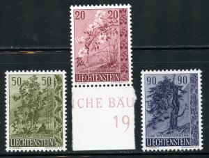 Liechtenstein Scott 326-28 MNHOG - 1958 Native Trees Set - SCV $19.00