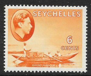 SEYCHELLES SG137 1938  6c ORANGE MTD MINT