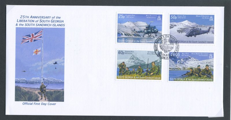 Falkland Is Dep. Sth Georgia QEII. 2007. 25th Anniv of Liberation, SG&SS Is FDC.