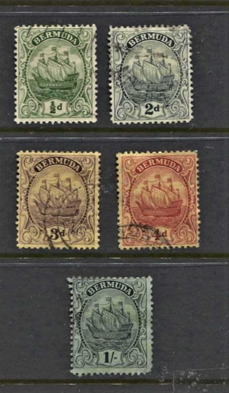 STAMP STATION PERTH Bermuda #82,85,89,90,92 Caravel Used CV$16.00