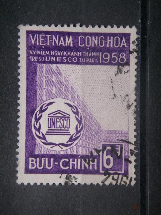 SOUTH VIETNAM, 1958, used 6d, UNESCO. Scott 99