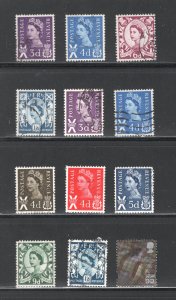 Great Britain - Scotland #1-3, 6-13, 18    VF, Used, CV $9.90  .....  5580006