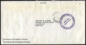 VANUATU 1990 local official mail cover - Civil Aviation Dept...............93042