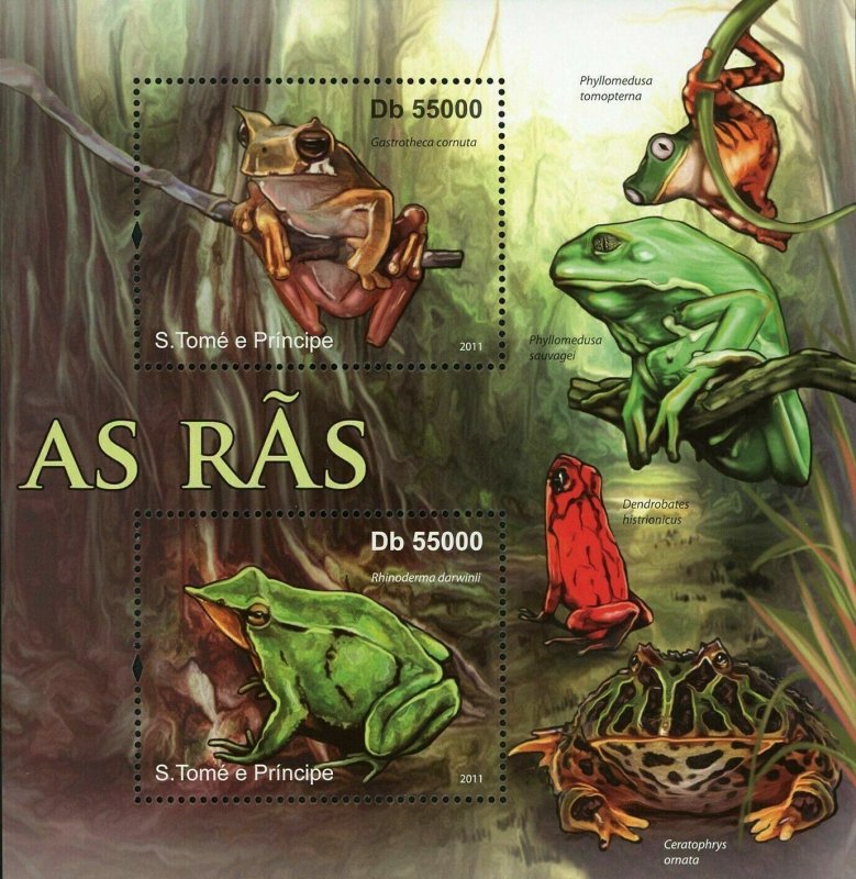 Frogs Stamp Gastrotheca Cornuta Rhinoderma Darwinii S/S MNH #4844-4845 / Bl.835