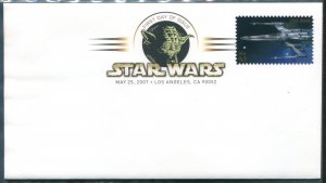 4143m US 41c Star Wars: X-wing Fighter SA, FDC colored postmark