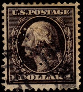 United States - Scott #342 Used Perfin (Washington)