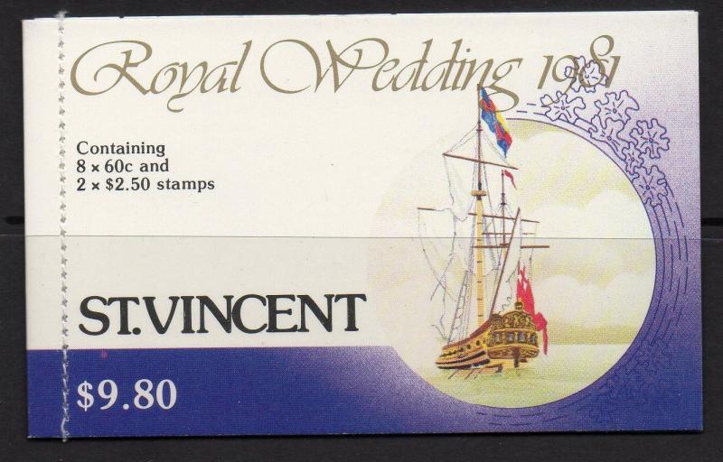 ST.VINCENT SGSB11 1981 ROYAL WEDDING MNH BOOKLET