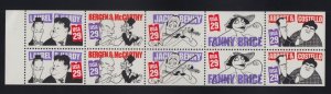 1991 Comedians 29c 5 different Sc 2566b MNH folded booklet pane of 10 plate no 1
