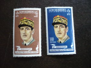 Stamps - New Hebrides (British)- Scott# 139-140 - Mint Hinged Set of 2 Stamps