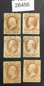 US STAMPS #O114-O119 MINT OG H/1UNUSED(3c) $166 LOT #26456