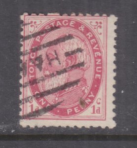 TONGA, 1887 perf. 12 x 11 1/2, 1d. Carmine, used.