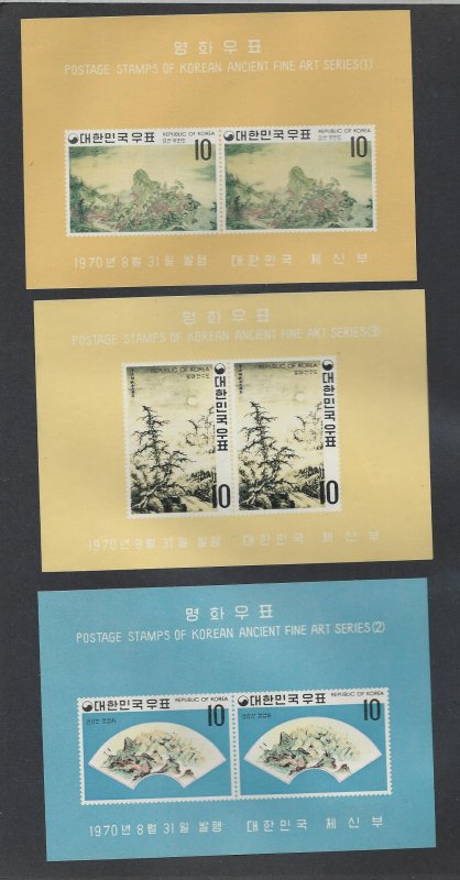 Korea imperf sheetlets MNH sc  715a-717a