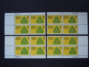 1314a 5c National Parks Plate Block #28649 Matched Set MNH OG VF TAGGED