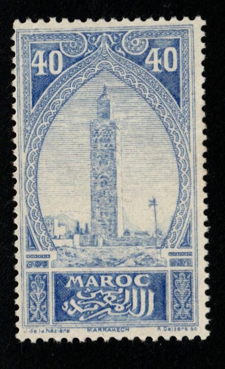 French Morocco Scott 65 MH* Tower at Marrskesh stamp slight hinge thin