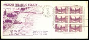 US #750 SCV $40. 3c Souvenir Sheet of 6, APS convention, RARE First Day Cover...