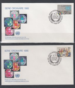 UN New York 445-446 UN Postal Administration U/A Set of Two FDC