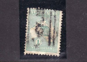 Australia-Sc#51-used-1sh blur grn Kangaroo-1916-