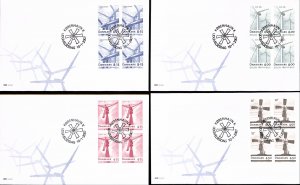 Denmark Danmark Scott 1374-1377 FDC block of 4  Windmills Martin Mörck Morck