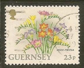 Guernsey  Scott 488    Flowers     Used
