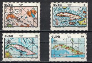 Cuba Sc# 1850-1853  MAPS OF CUBA geography history CPL SET of 4 1973  MNH