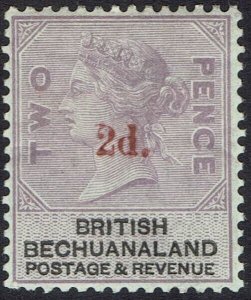 BECHUANALAND 1888 QV 2D OVERPRINTED ON 2D 