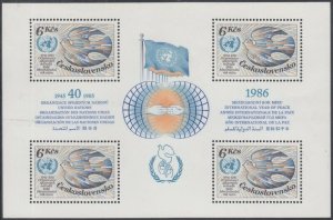 CZECHOSLOVAKIA Sc# 2551.1 CPL MNH SOUVENIR SHEET of 4 STAMPS for U.N. 40th ANN