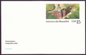 UX135 Independence Hall mint postal card