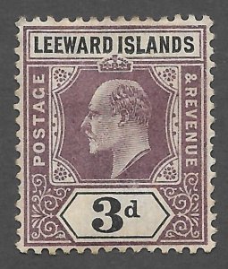 Doyle's_Stamps: 1905 MH Leeward Islands King Edward VII 3d Stamp, Scott #33*