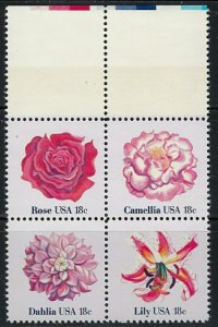 U.S. 1879a MNH 1981 Flowers block of 4 (an4181)