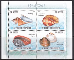 Sao Tome and Principe, Fauna, Shells / MNH / 2009