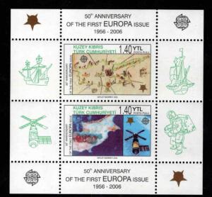 Turkish Cyprus Scott 606-607 = 607a MNH** 2006 Europa souvenir sheet Perforated