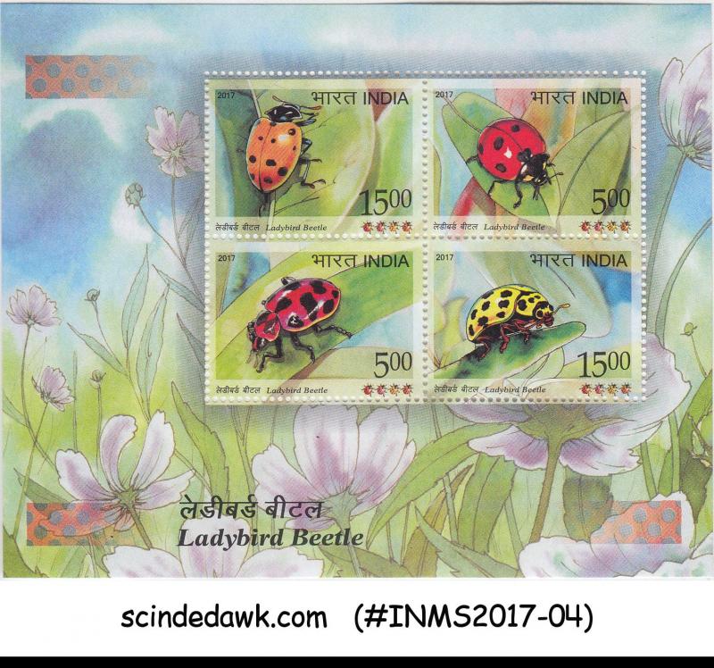 INDIA - 2017 LADYBIRD BEETLE INSECT ANIMALS WILDLIFE M/S MNH