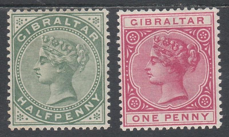 GIBRALTAR 1898 QV 1/2D AND 1D 