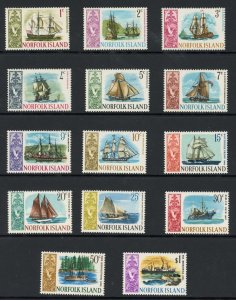 Norfolk Is SG77/90 set of 14 Ships Cat 10.50 pounds