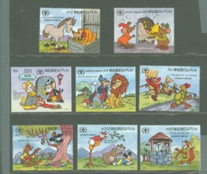 Maldive Islands #1466-1473  Single (Complete Set) (Disney)