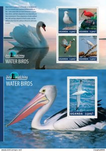 N0894 2014 Uganda Water Birds Bird Watching Fauna #3235-8Bl454 Mnh