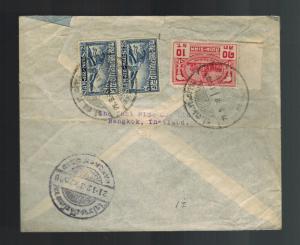 1939 Bangkok Thailand Censored Cover to England Thai Rice Company