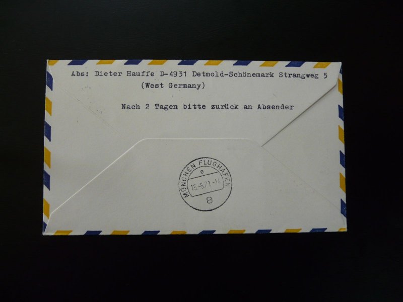 first flight cover Casablanca Munchen Lufthansa 1971