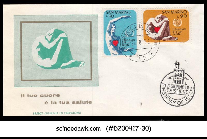 SAN MARINO - 1972 WORLD HEART MONTH - 2V - FDC