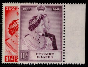 PITCAIRN ISLANDS GVI SG11-12,  1949 ROYAL SILVER WEDDING set, LH MINT. Cat £41.