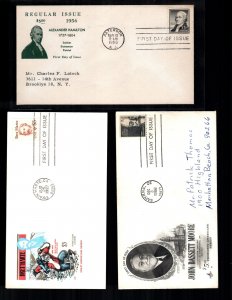 United states 3  first day covers 1053 1295 2196 cat $105.00