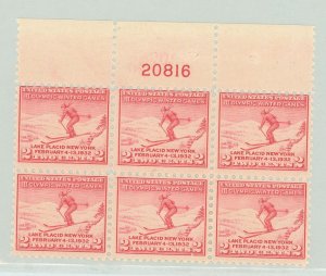 United States #716  Plate Block (Olympics)