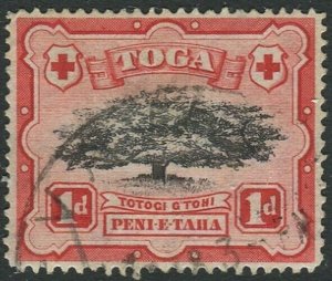 Tonga 1942 SG75 1d Ovava Tree Wmk mult script CA FU